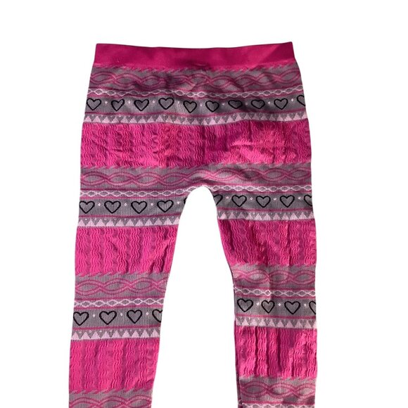 One Step Up Girls Pink & Gray Heart Pattern Leggings One Size (7-16) Nylon Blend - Picture 10 of 11